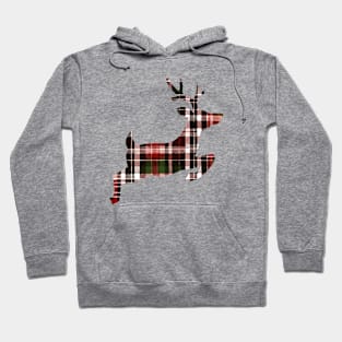 Christmas Plaid Flying Reindeer Hoodie